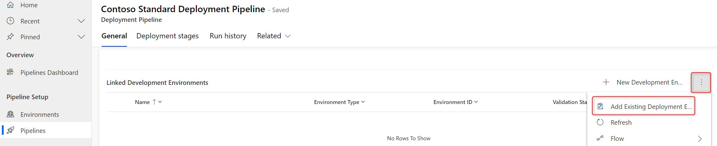 Ícone Adicionar ambiente de desenvolvimento